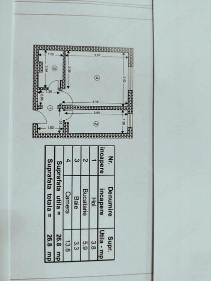 Garsonieră decomandată în Bartolomeu