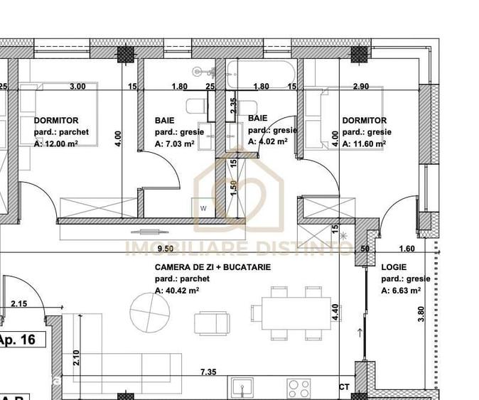 Apartament cu 3 camere în Central