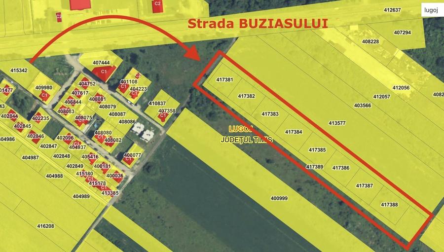 Teren Construcții intravilan de 1080 mp, în Vest