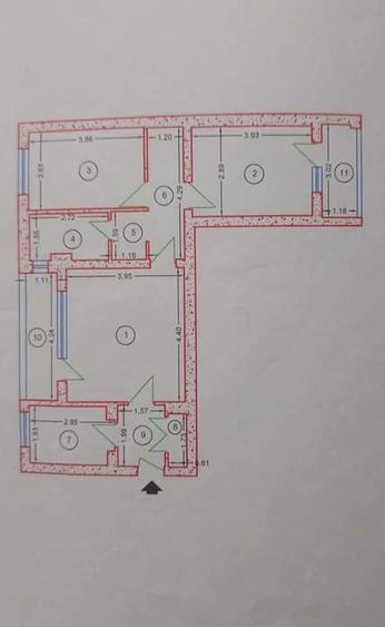 Apartament cu 3 camere semidecomandat în Alexandru Obregia