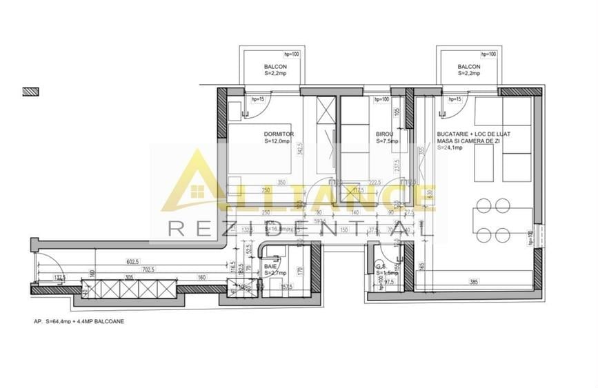 APARTAMENT 3 CAMERE | 65 MP UTILI + 4 MP BALCOANE | 250 M DE METROU - 4
