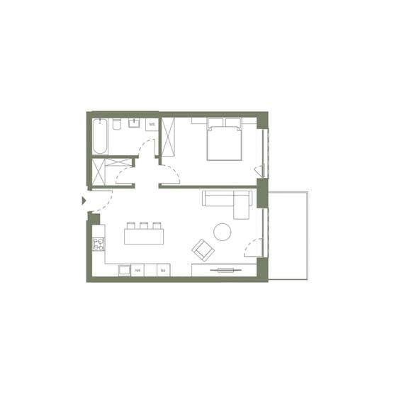 Apartament cu 2 camere semidecomandat în Vest