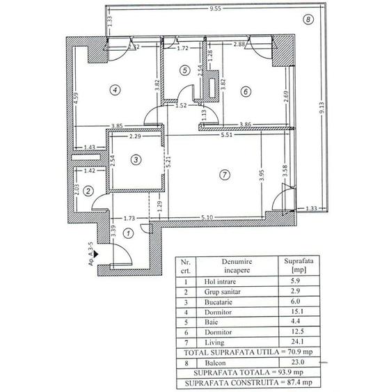 Apartament cu 3 camere în Floreasca