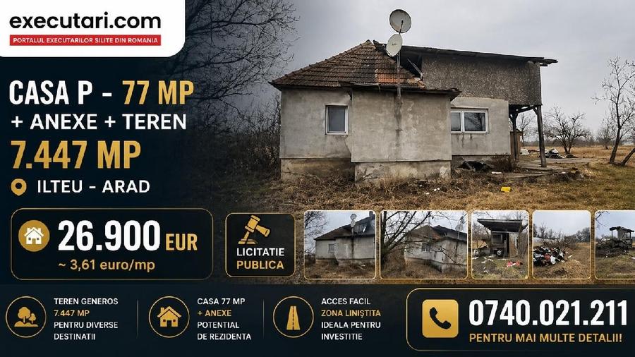 Casă individuală cu 3 camere cu Teren 7447 Mp în Petriș