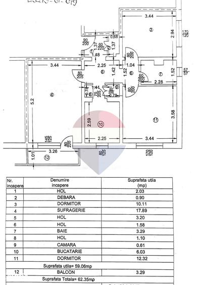 Apartament cu 3 camere decomandat, mobilat în Republicii