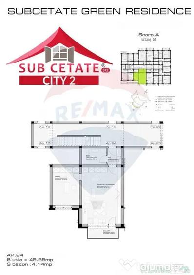 Apartament cu 2 camere semidecomandat în Sânpetru
