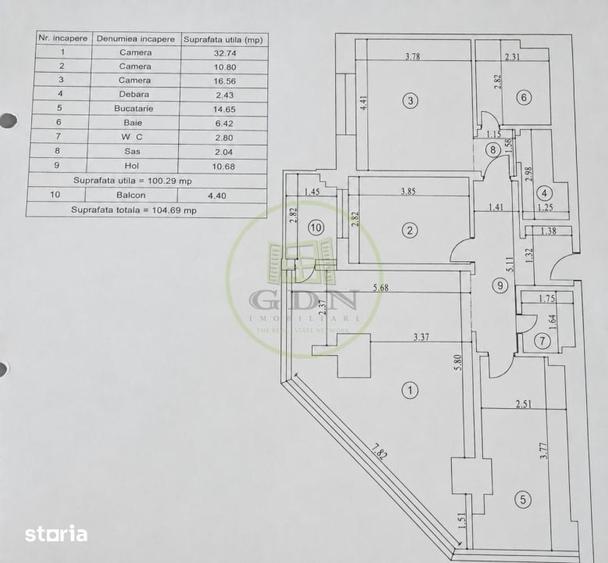 Apartament cu 3 camere decomandat în Pajura