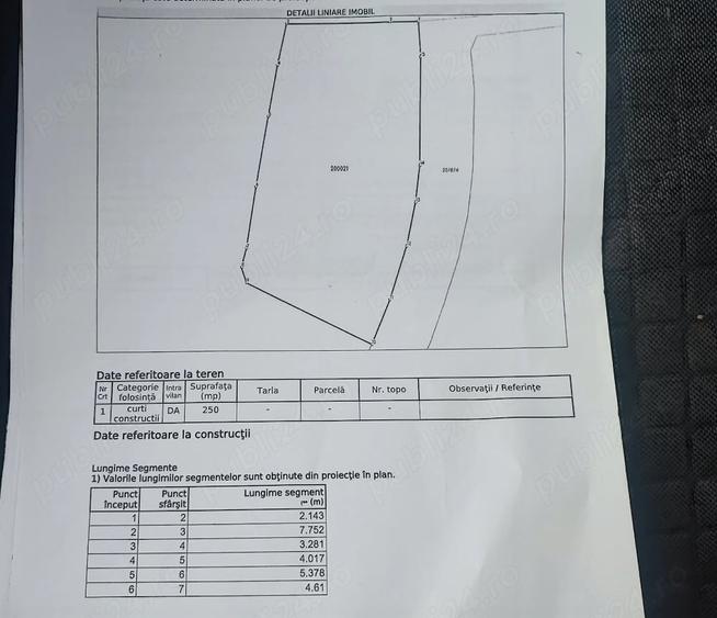 Teren de 250 mp, în Capitol