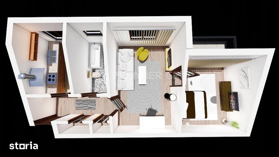 Etaj 2! Apartament 2 camere 50mp, Tudor Vladimirescu-Bucsinescu, CT - 4