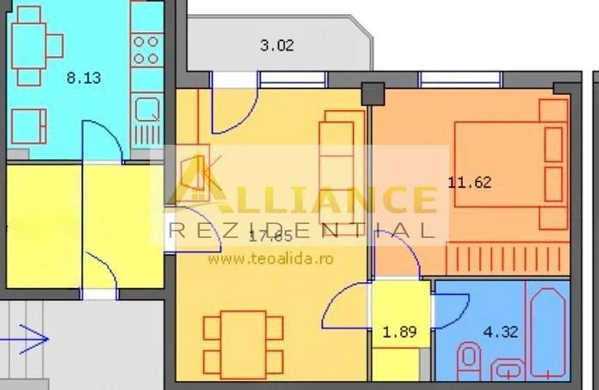 Apartament cu 2 camere semidecomandat în Berceni