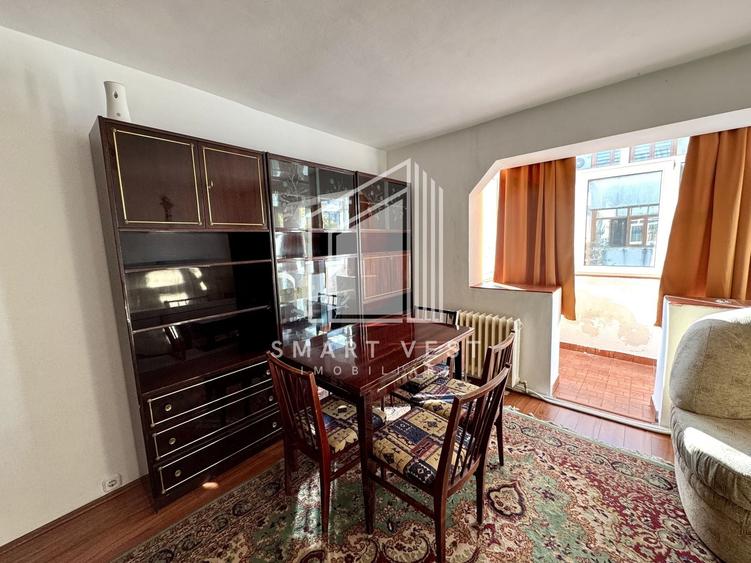 Apartament cu 2 camere semidecomandat, mobilat în Micro 16