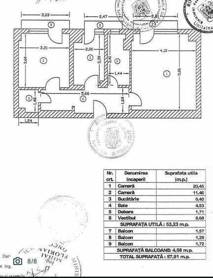 Apartament cu 2 camere decomandat în P-ța Alba Iulia