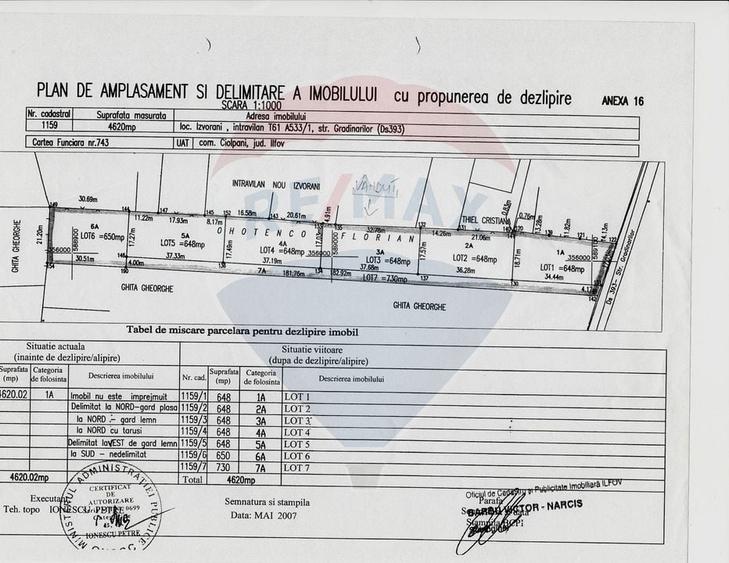 Teren Construcții intravilan de 769.59997558594 mp, în Izvorani
