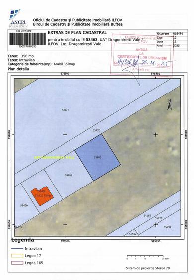Teren Construcții intravilan de 350 mp, în Dragomirești-Vale