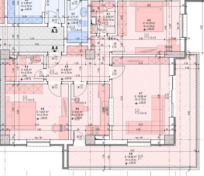 Apartament cu 3 camere decomandat în Central