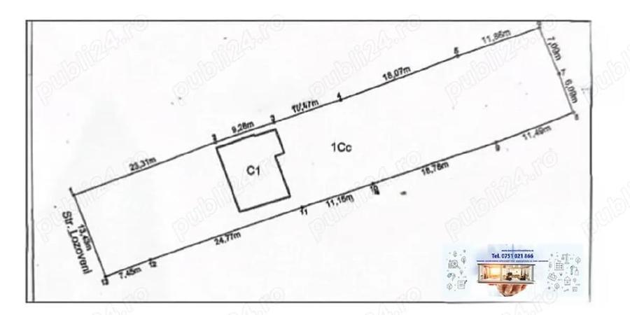 Casă cu 2 camere cu Teren 990 Mp în Central