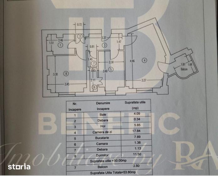 Apartament cu 2 camere decomandat în Gheorghe Doja