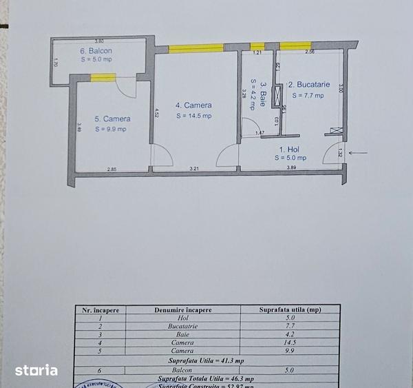 Apartament cu 2 camere semidecomandat în Nufărul
