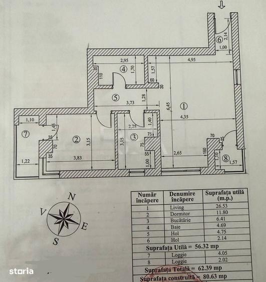 Apartament cu 2 camere semidecomandat în 13 Septembrie