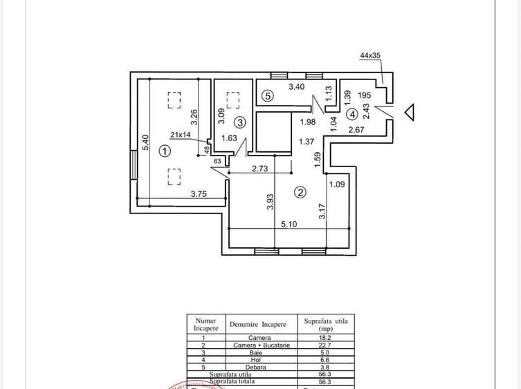 Apartament cu 2 camere decomandat, mobilat în Grivița