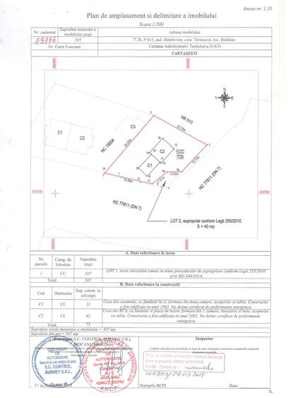 Casă cu 3 camere cu Teren 507 Mp în Tărtășești
