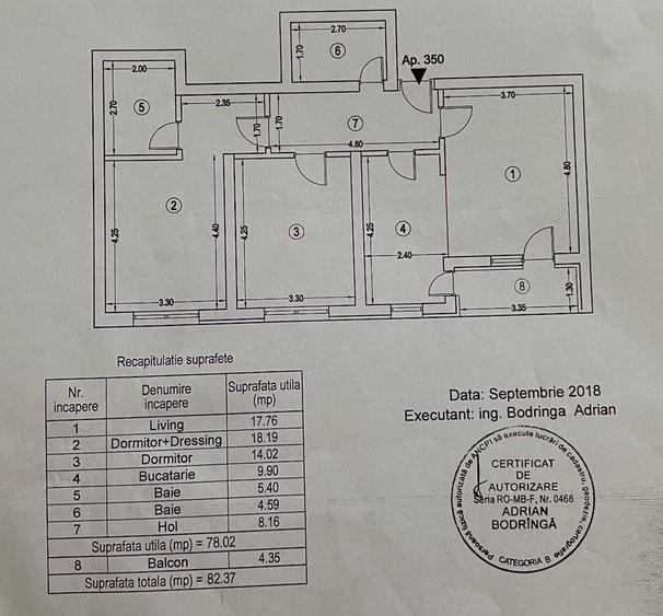 Apartament cu 3 camere decomandat în Lujerului
