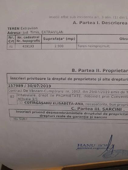 Teren Extravilan 2.900 mp in Jud. Timi? Deschidere la DRUMUL PRINCIPAL | Curent peste drum - 1
