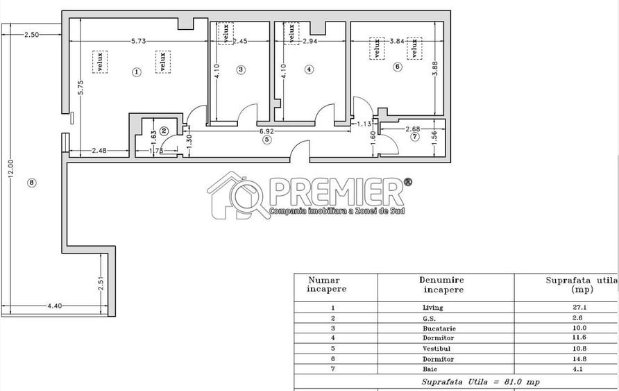 Penthouse 3 Camere | 81 mp Utili | Terasa 35 mp | Mansarda I Loc - 19