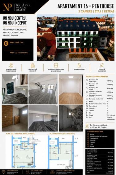 Apartament cu 2 camere semidecomandat în Nufărul
