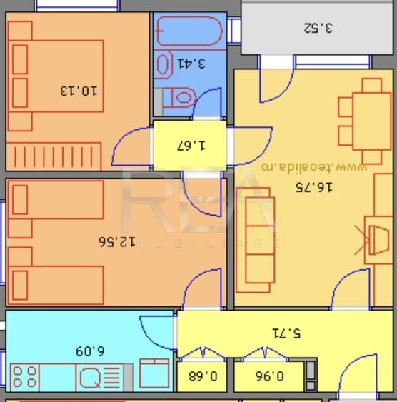 Apartament cu 3 camere semidecomandat, mobilat în Drumul Taberei