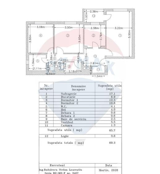 Apartament cu 3 camere decomandat în Sălăjan