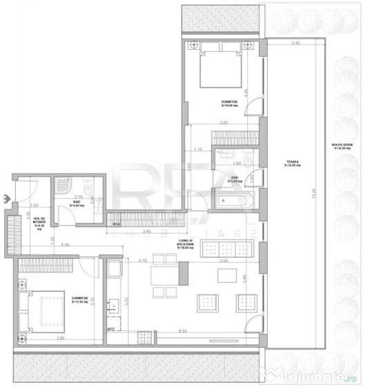 Apartament cu 3 camere semidecomandat în Matei Voievod