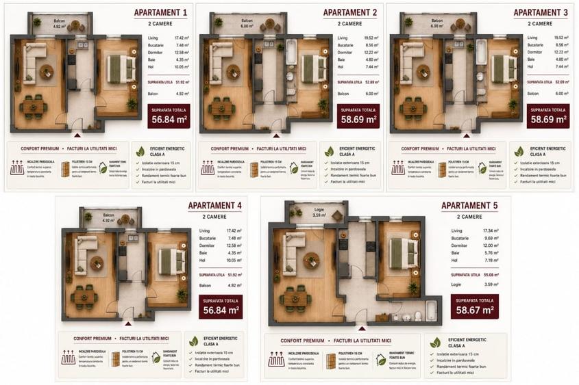 Apartament cu 2 camere decomandat în Bragadiru