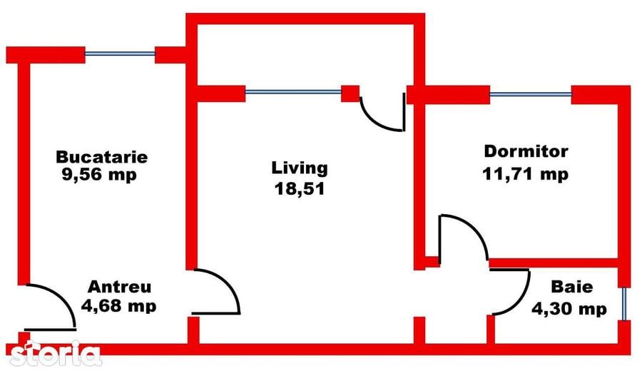 Apartament cu 2 camere semidecomandat în Nufărul