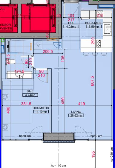 Apartament cu 2 camere decomandat în Barbu Văcărescu