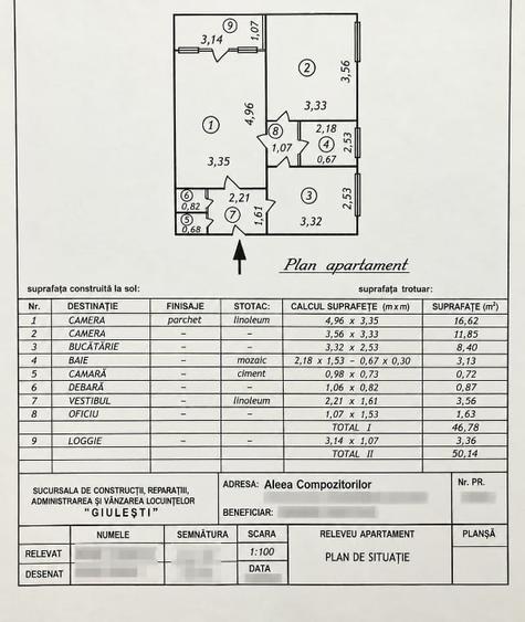 Apartament cu 2 camere semidecomandat, mobilat în Drumul Taberei