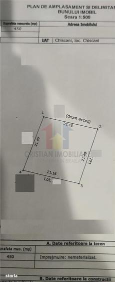 Teren intravilan de 450 mp, deschidere de 20m, apa, canalizare, electr - 2
