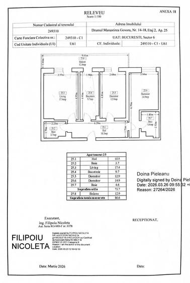 Apartament cu 3 camere decomandat în Lacul Morii