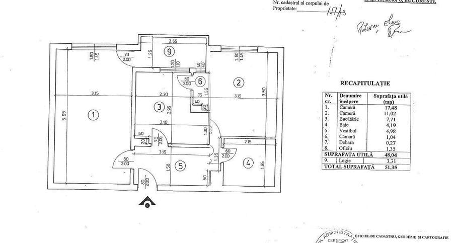 Apartament cu 2 camere decomandat în Crângași