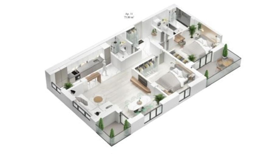 Apartament cu 3 camere decomandat în Central