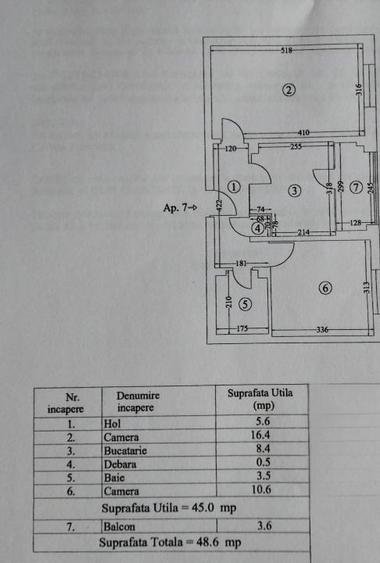 Apartament cu 2 camere decomandat, mobilat în Anda