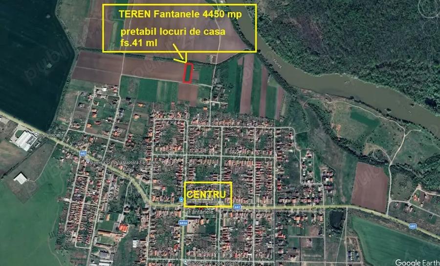 Teren de 4450 mp, în Fântânele
