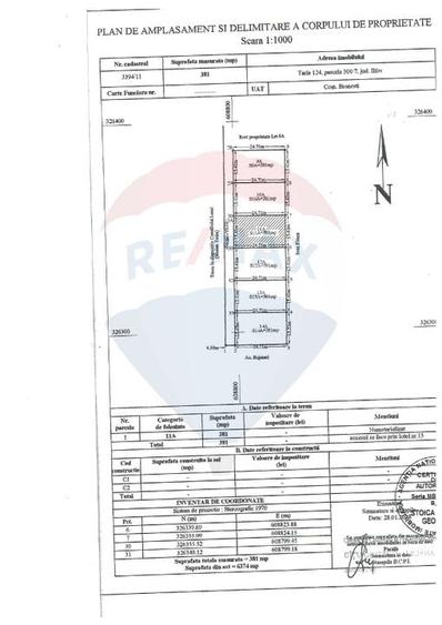 Teren Construcții intravilan de 1350 mp, în Brănești