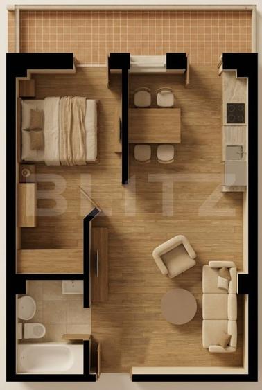 Apartament 2 camere, 43.25 mp, zona Burdujeni - 1
