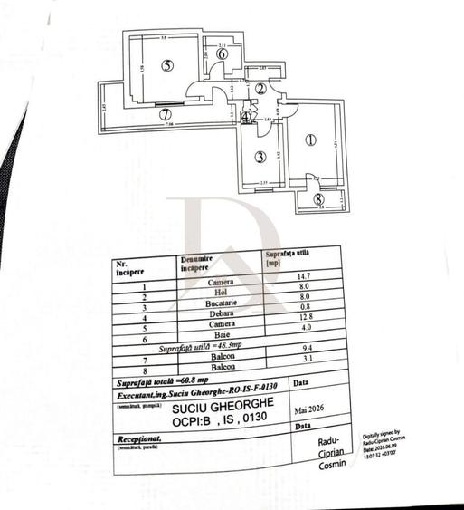 Apartament cu 2 camere decomandat în Centru Civic