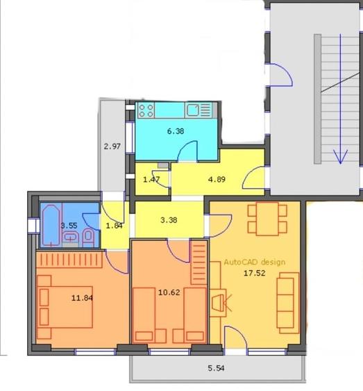 Apartament cu 3 camere decomandat în Doamna Ghica
