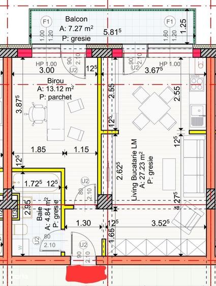 Apartament cu 2 camere în Central