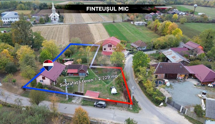 Casă individuală cu 3 camere cu Teren 2229 Mp în Finteușu Mic