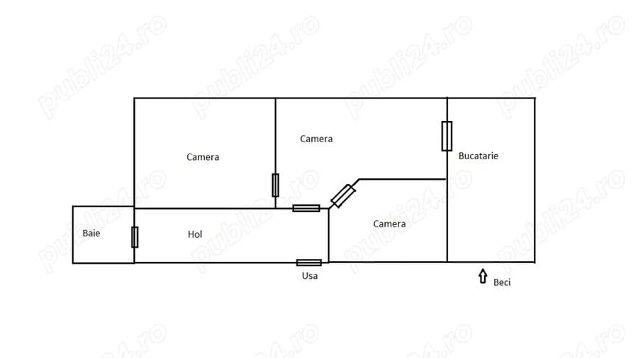 Casă cu 3 camere cu Teren 1600 Mp în Spătărei