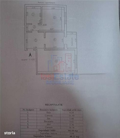 Apartament cu 2 camere decomandat în Dacia